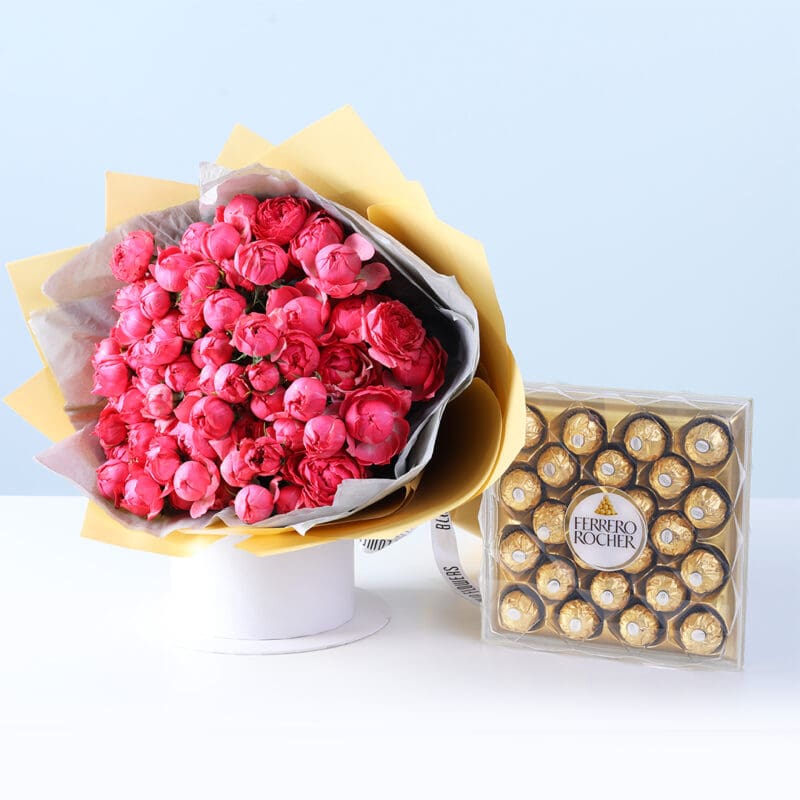 20 Bombastic Pink Rose Flower Bouquet