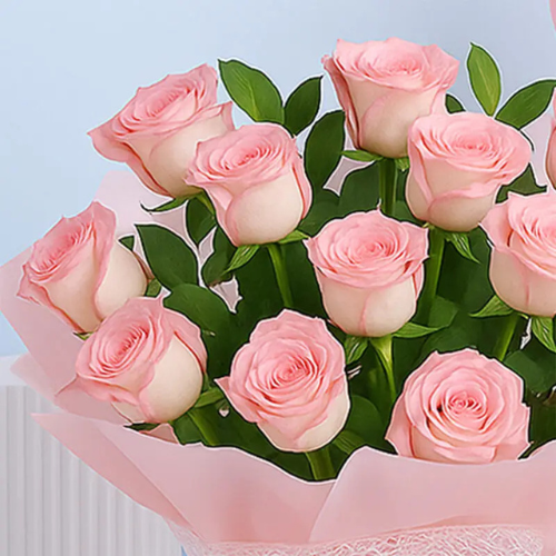 Romantic Pink Roses & Balloon Delight Gift