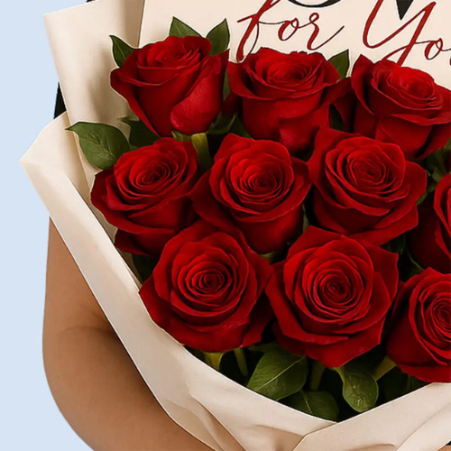 Red Rose Romantic Bouquet for Love Gift