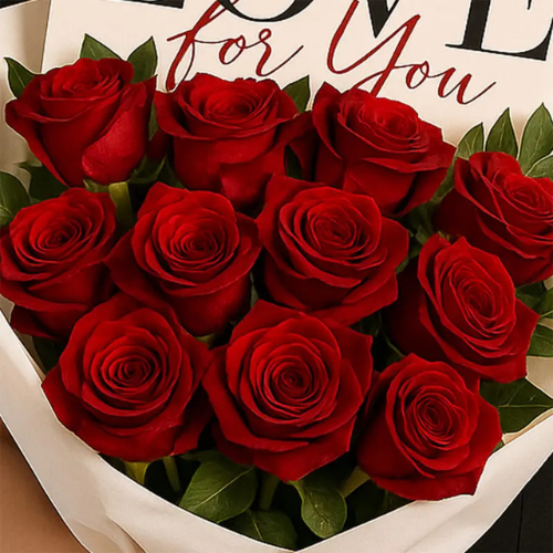Red Rose Romantic Bouquet for Love Gift