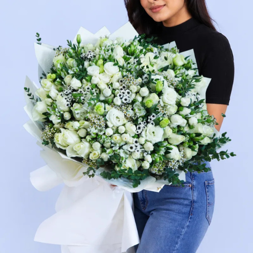 Fresh White Charm Flower Bouquet