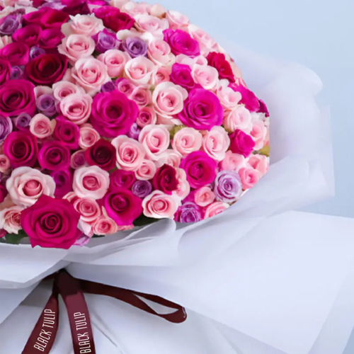Premium Pink Purple Rose Flower Bouquet