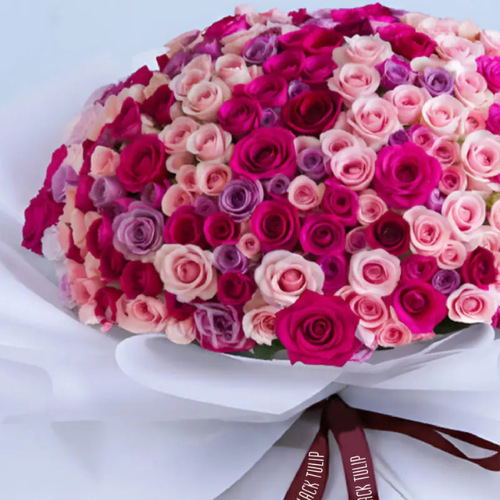 Premium Pink Purple Rose Flower Bouquet