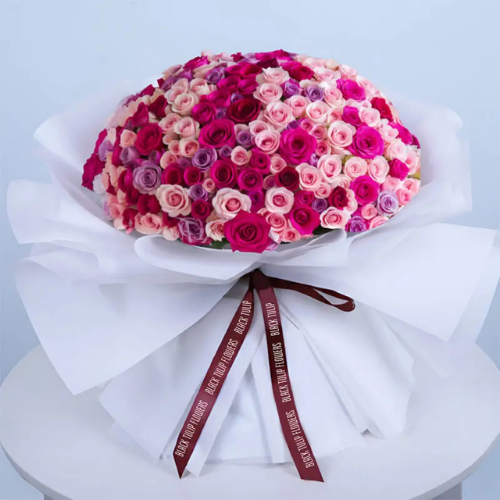 Premium Pink Purple Rose Flower Bouquet