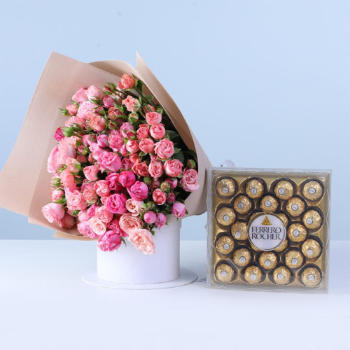 Luxury Bombastic Pink Rose Flower Bouquet