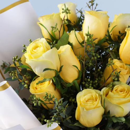 Premium Yellow Roses and Ferrero Box
