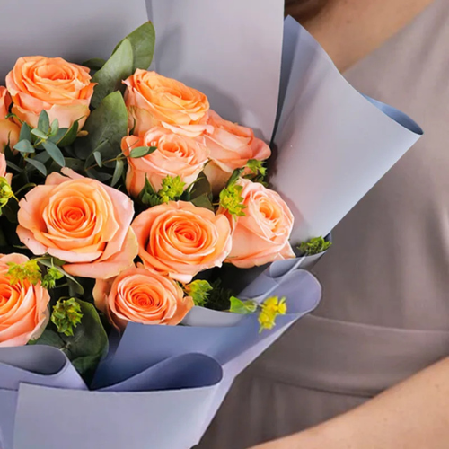 Orange Rose & Chocolate Cake Gift Combo