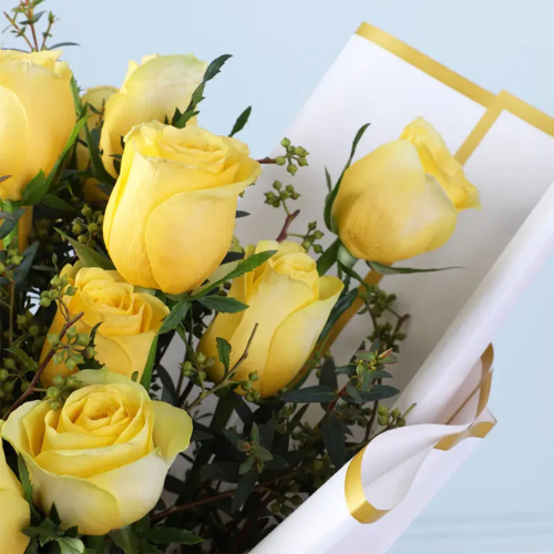 Premium Yellow Roses and Ferrero Box