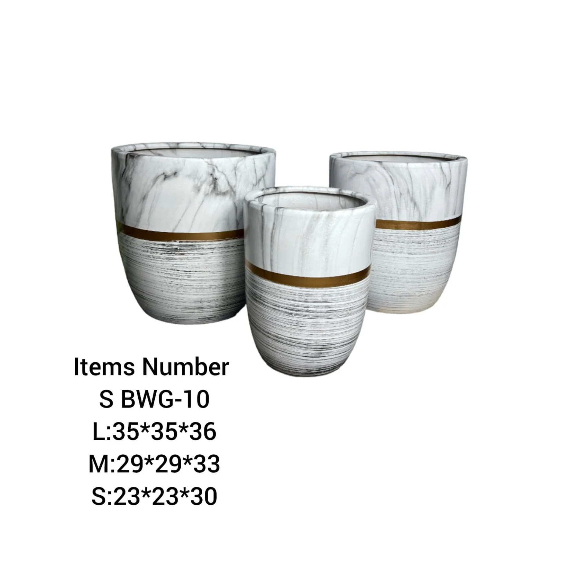  Ceramic Plant Pots Combo Set BWG-10