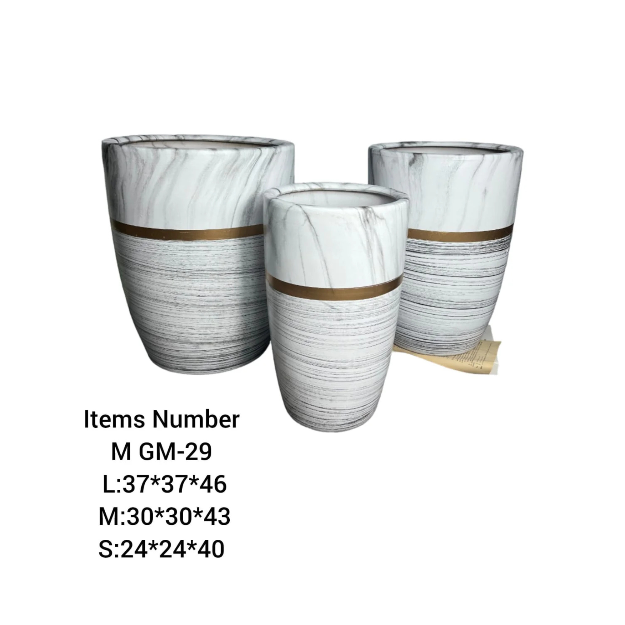 Ceramic Planter Pots Set GM-29 Gold