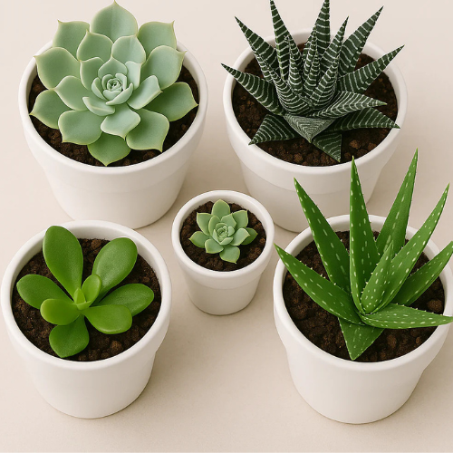 Combo Plants Bundle of 5 Pieces in Ceramic Pots