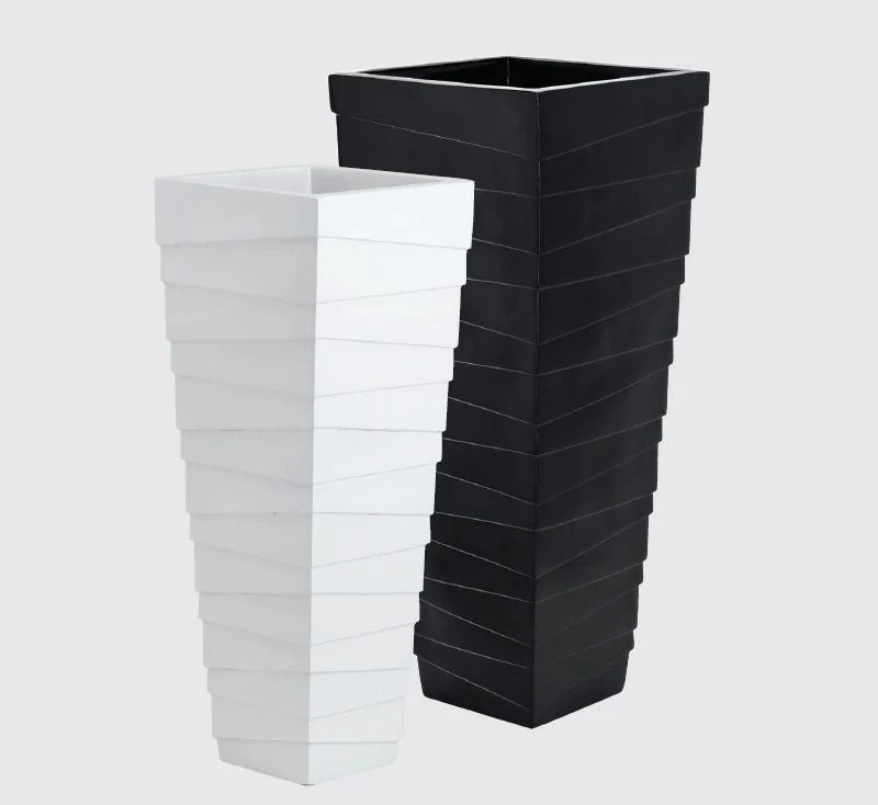 Modern Square Ribbed Plant Pots
