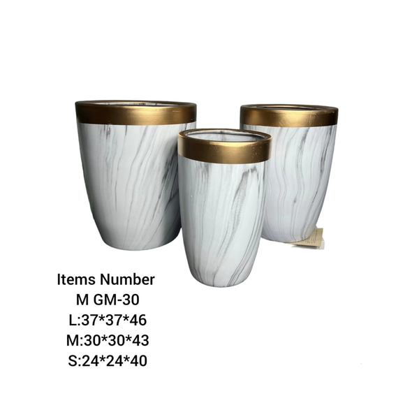 Gs Collection Pots GM-30 Ceramic Premium Pots Combo set 3pcs – Royal Plantscape Garden