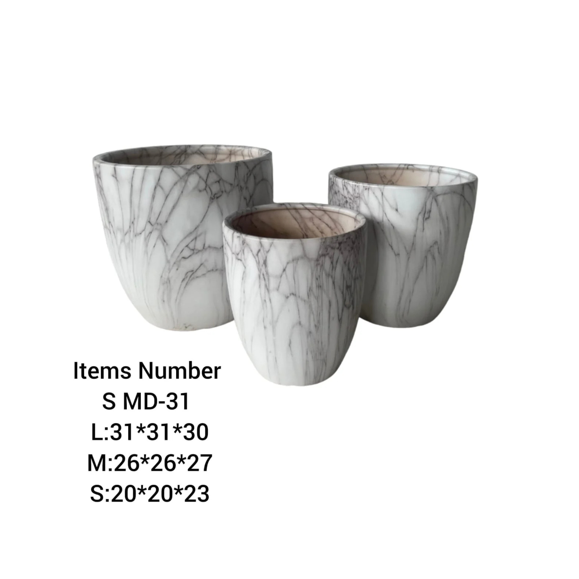 MD-31 Golden Ceramic Pots Combo Set