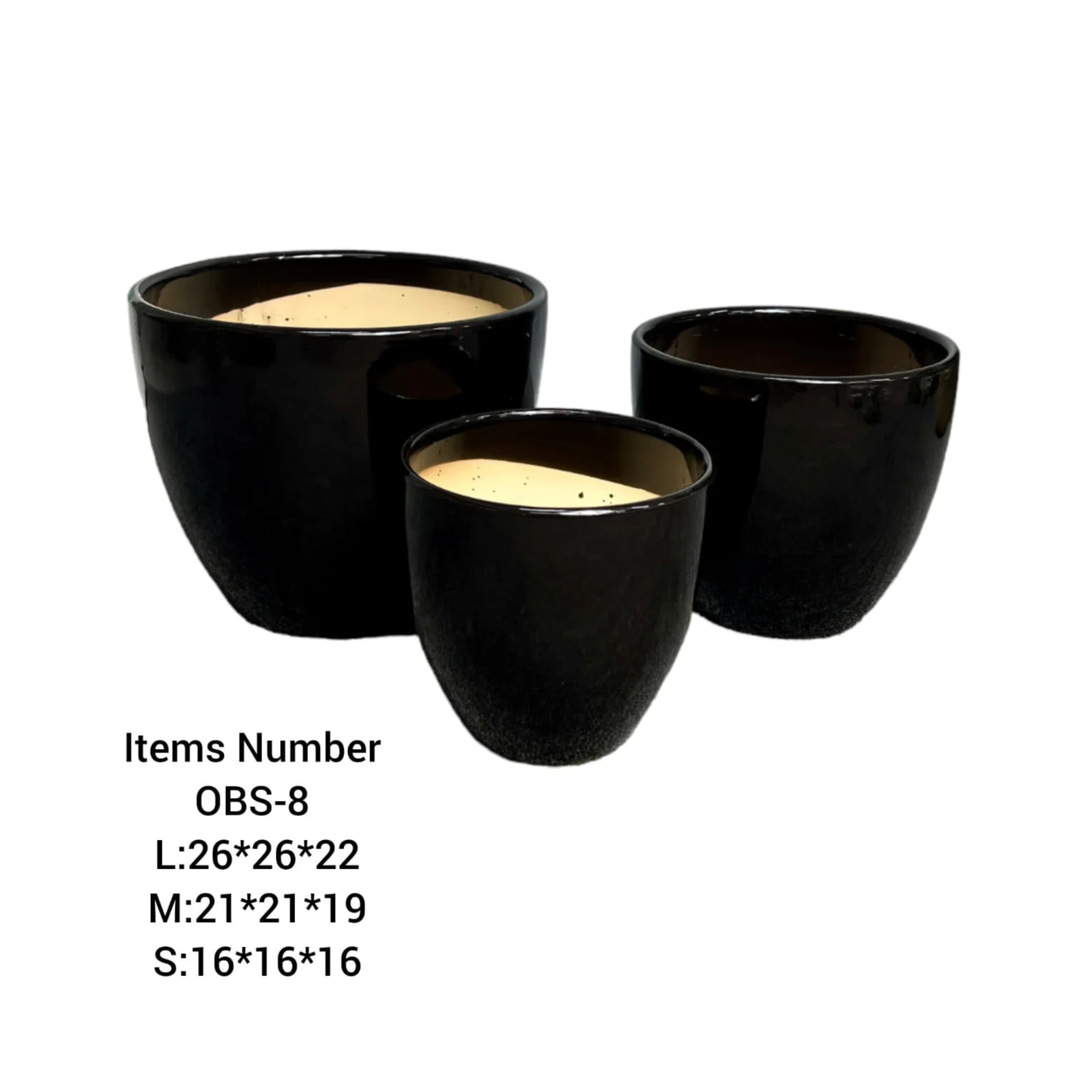 OBS-8 Ceramic Planter Pot Set