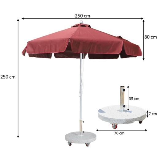Outdoor Patio Umbrella with Base with Assembly