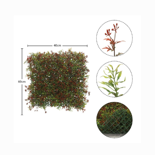 Artificial Wall Grass Panel Red