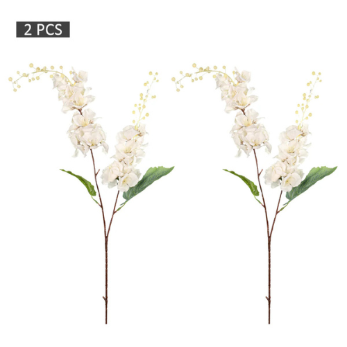 Artificial White Cherry Blossom Flower Stem