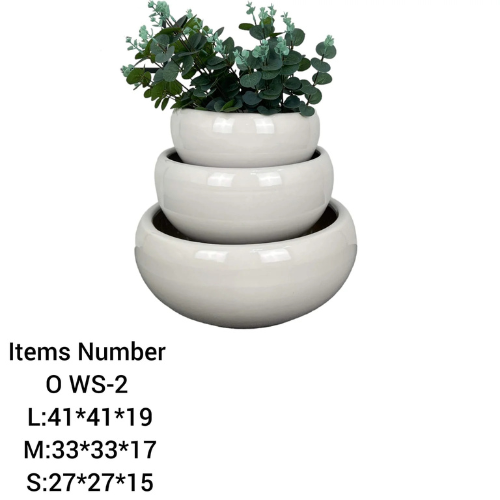 WS-2 Ceramic Planter Pot Combo Set