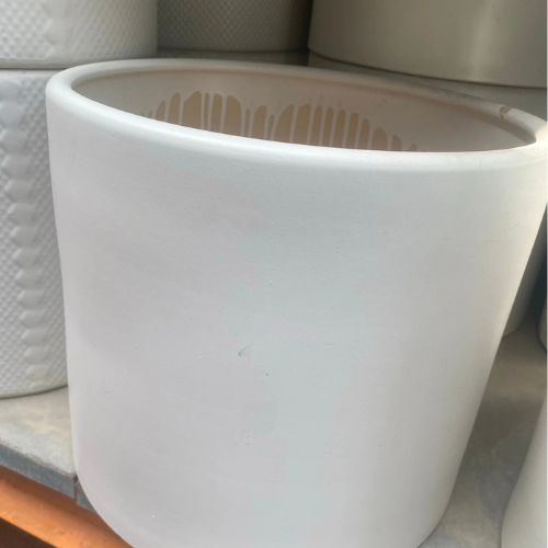 White Ceramic Pots Round Shape A11 Height 40x35
