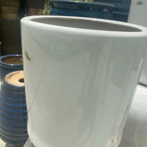 White Ceramic Pots Round Shape A11 Height 40x35