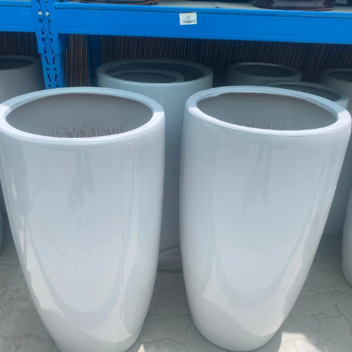 White Ceramic Tall Pots A9