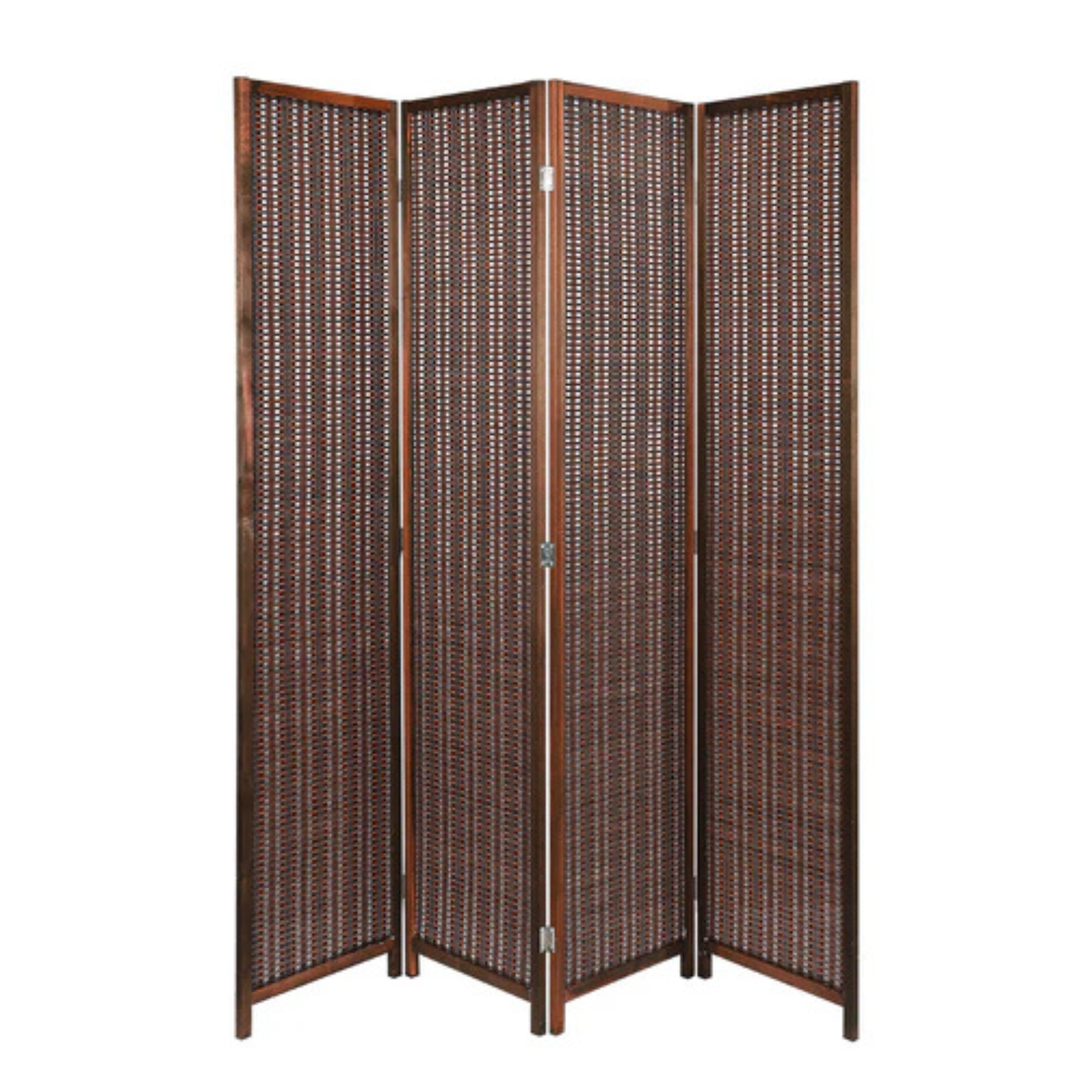 Four Panel Wooden Room Divider Screen