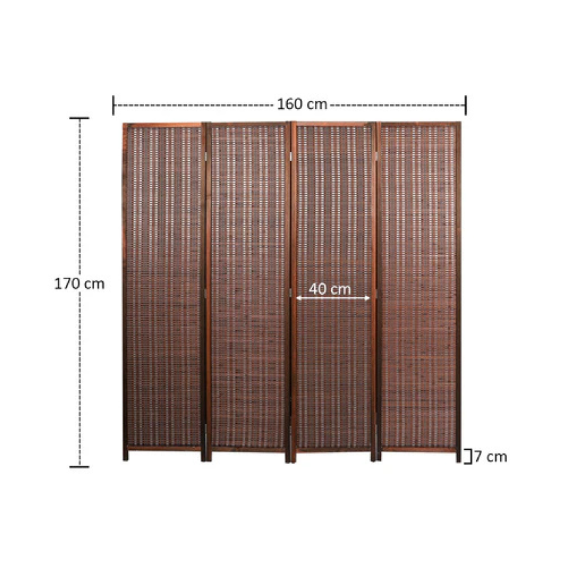 Four Panel Wooden Room Divider Screen
