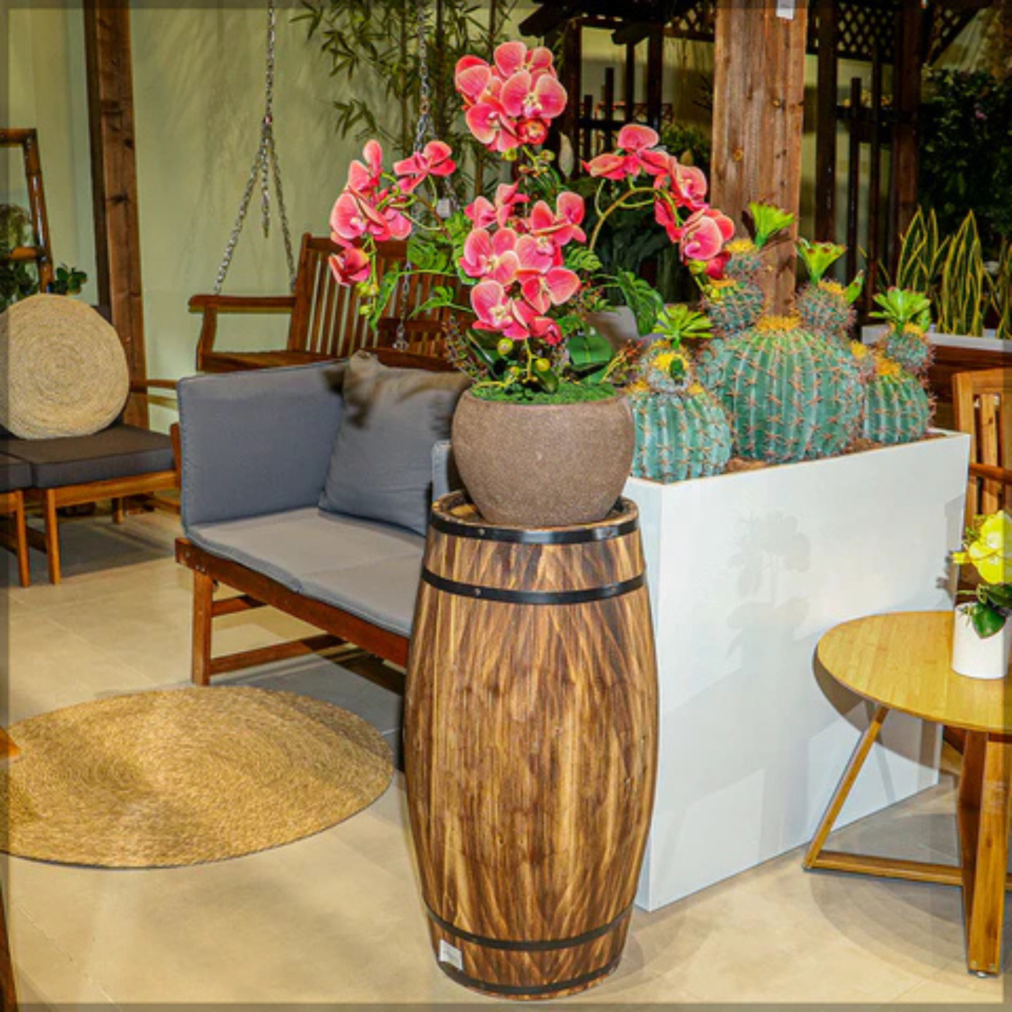 Decorative Wooden Barrel Only