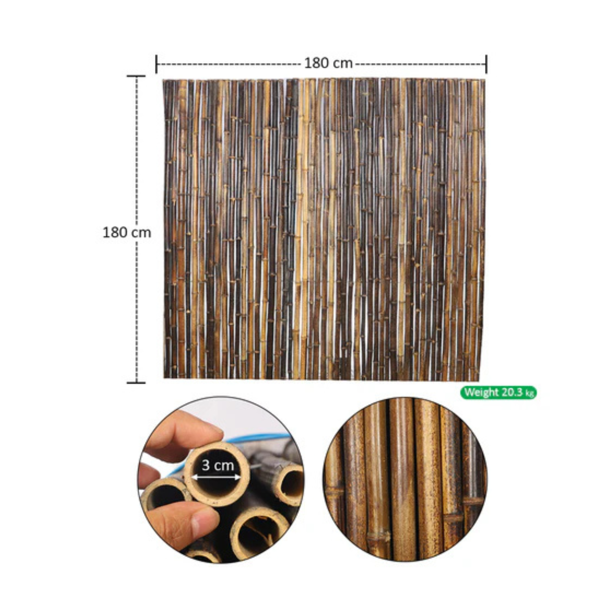 Natural Rolled Bamboo Privacy Fence