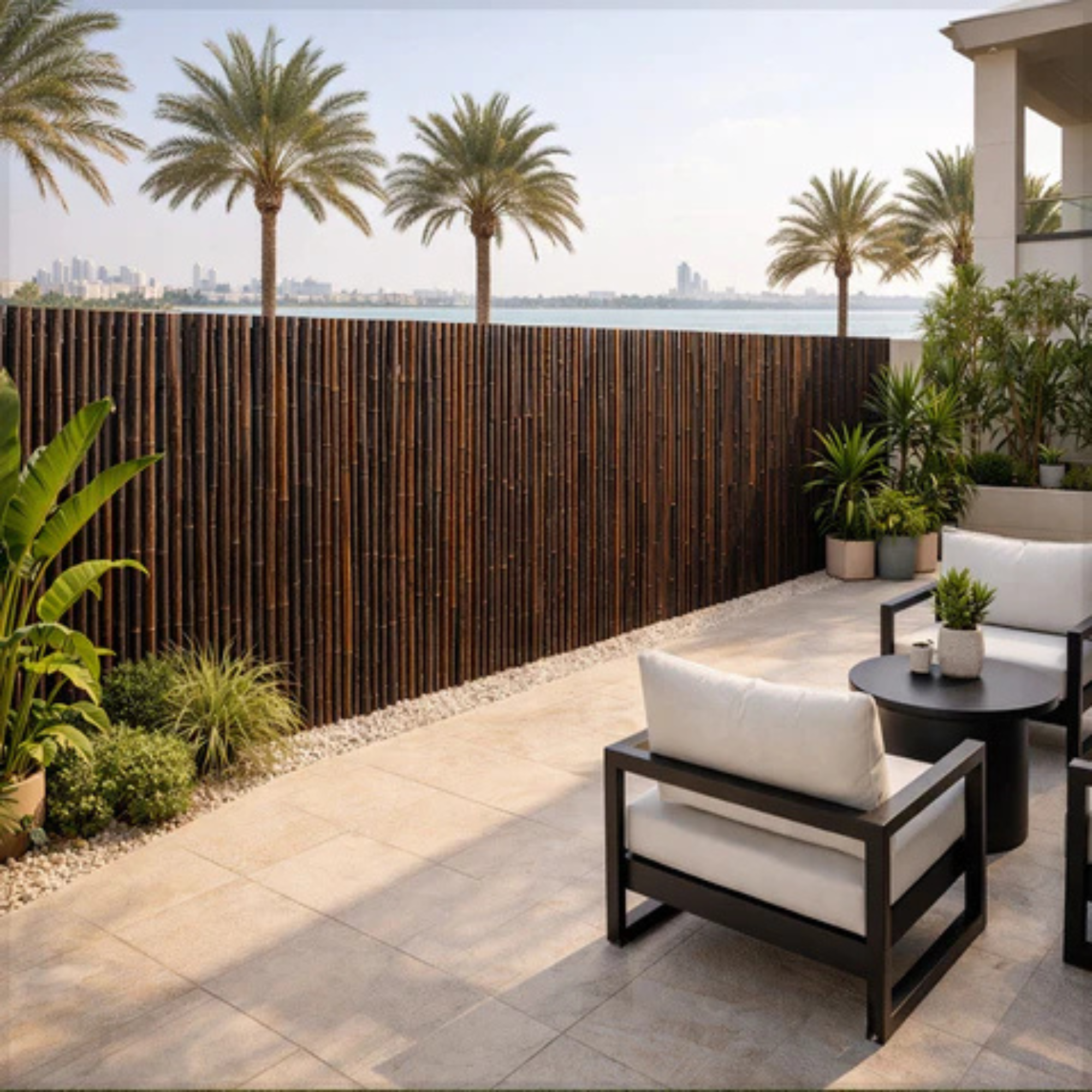Natural Rolled Bamboo Privacy Fence