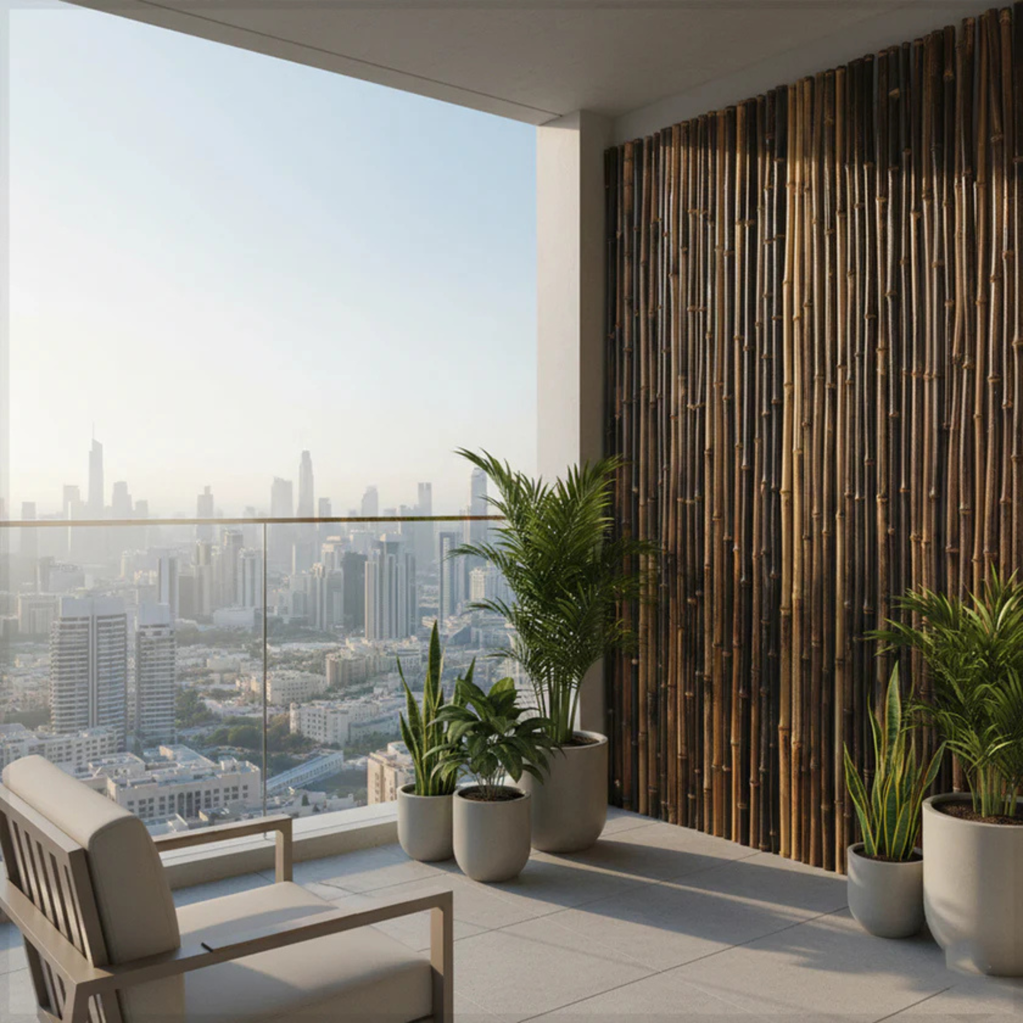 Natural Rolled Bamboo Privacy Fence