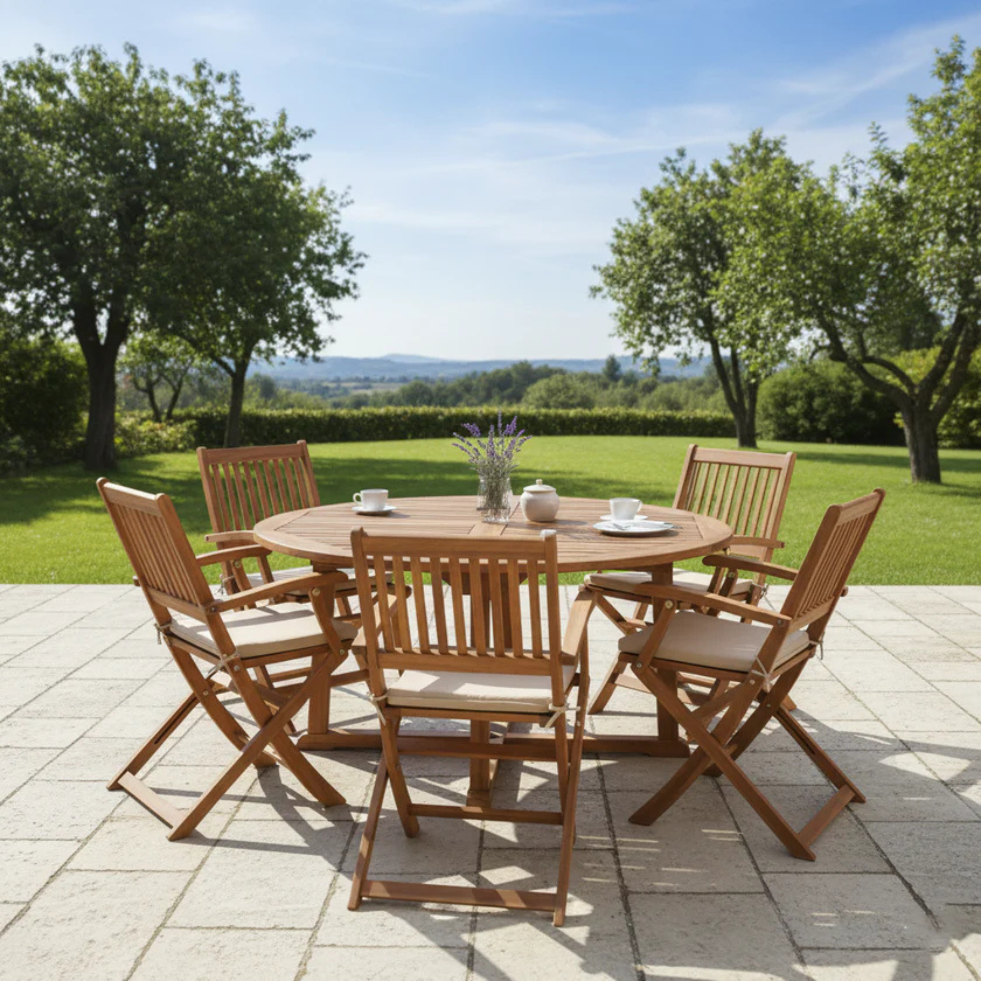Garden Wooden Table Chair Set