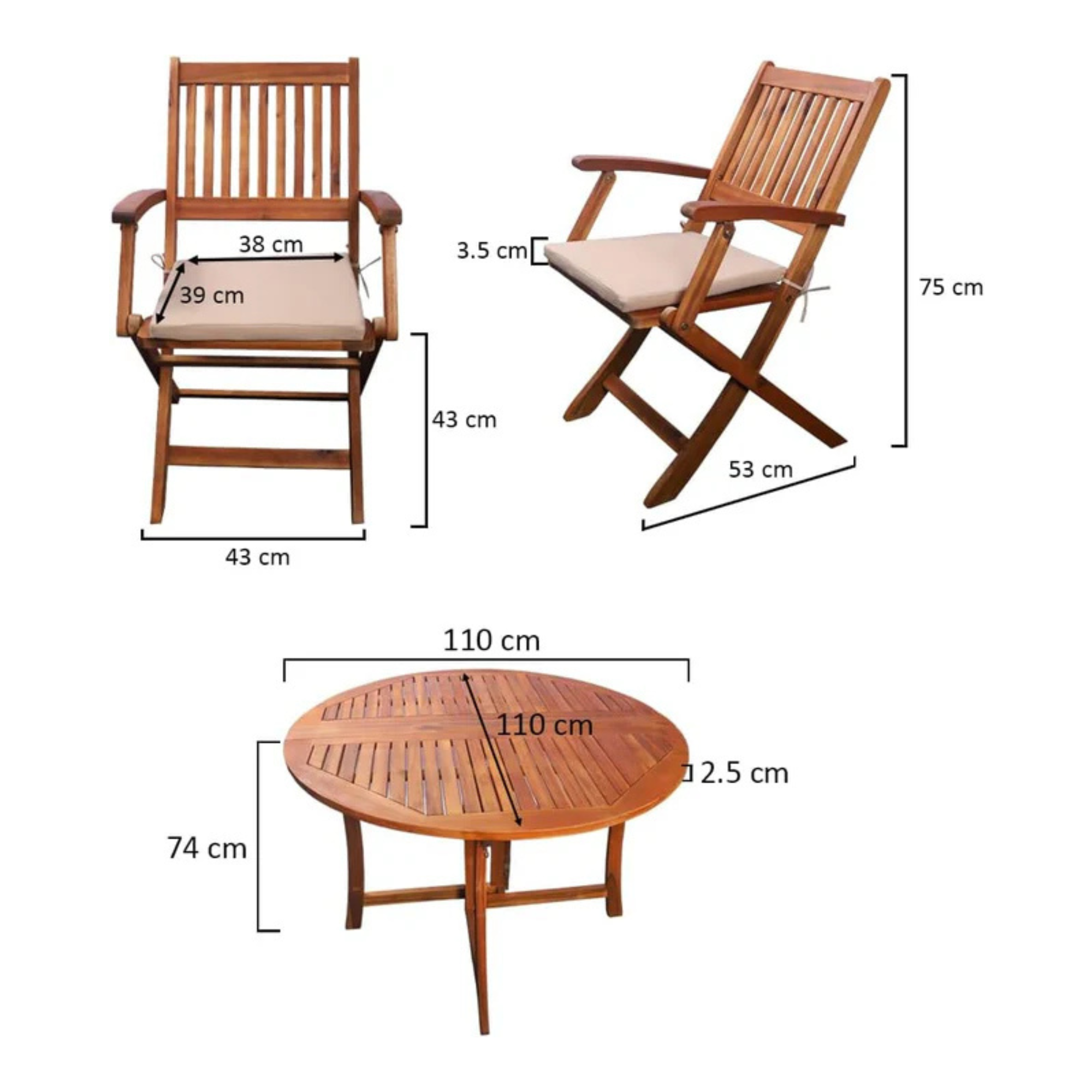 Garden Wooden Table Chair Set