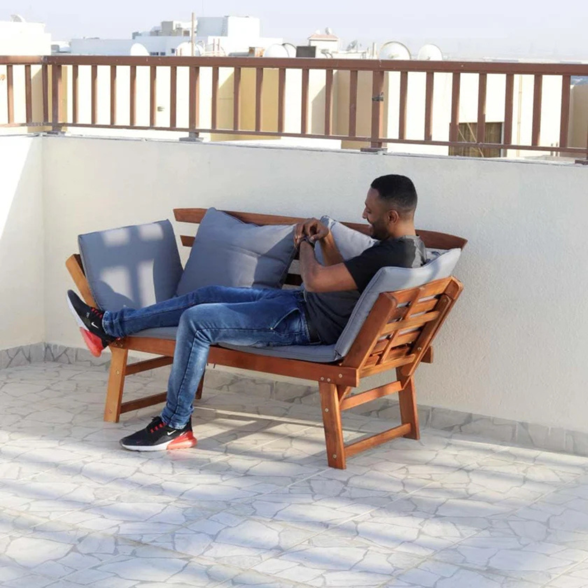 Outdoor Acacia Wood Garden Sofa