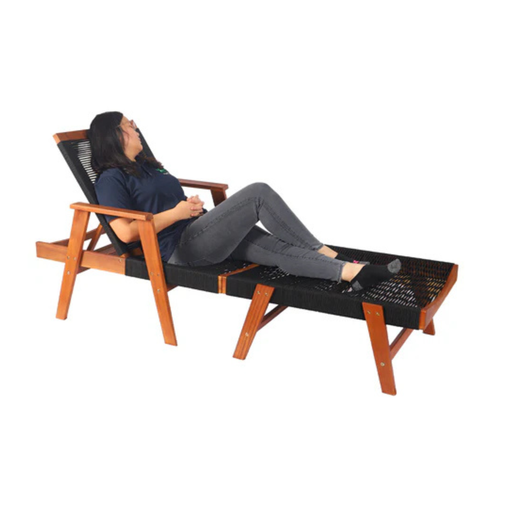 Wooden Outdoor Sun Lounger Chair