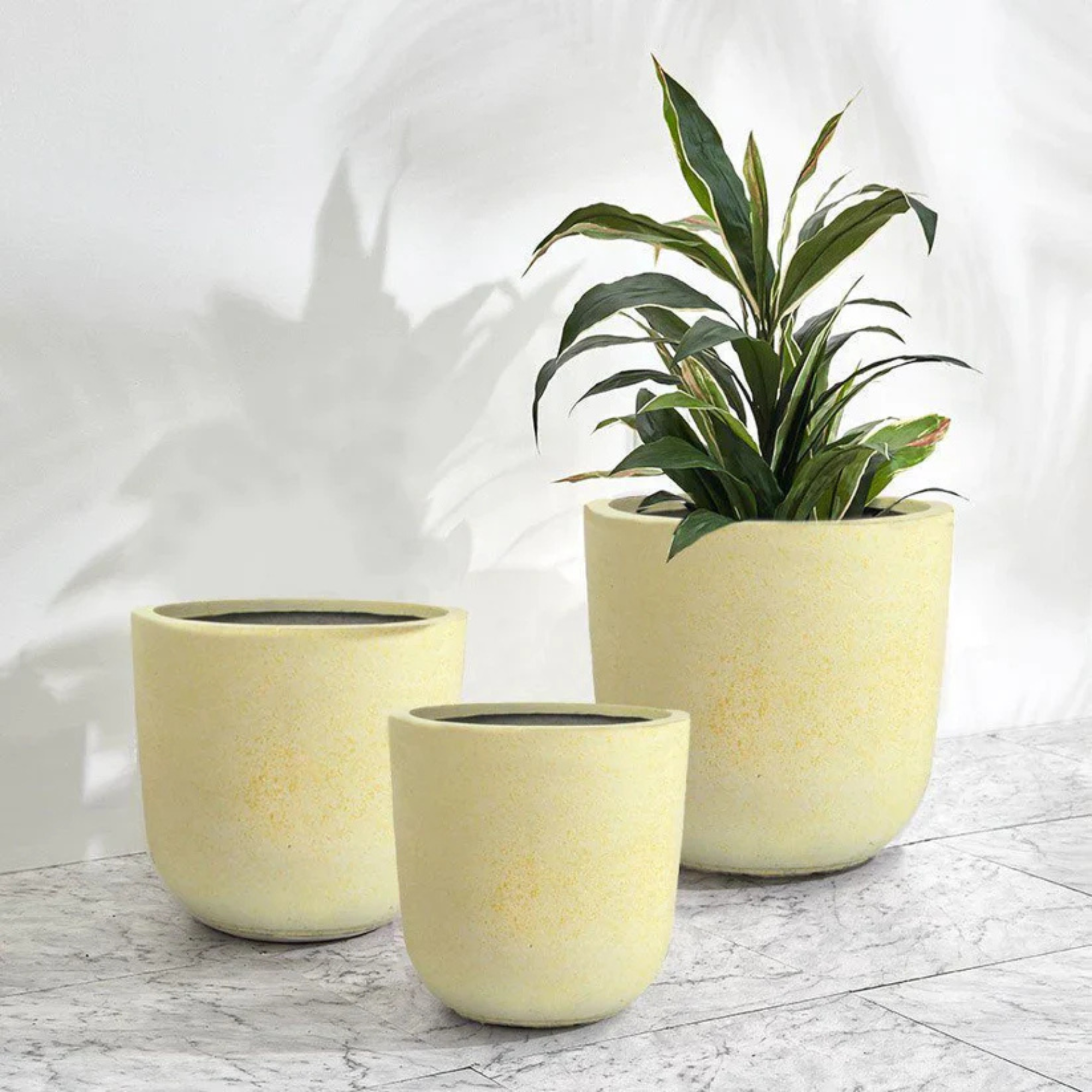 Round Fiber Plant Pots Small, Medium and Large