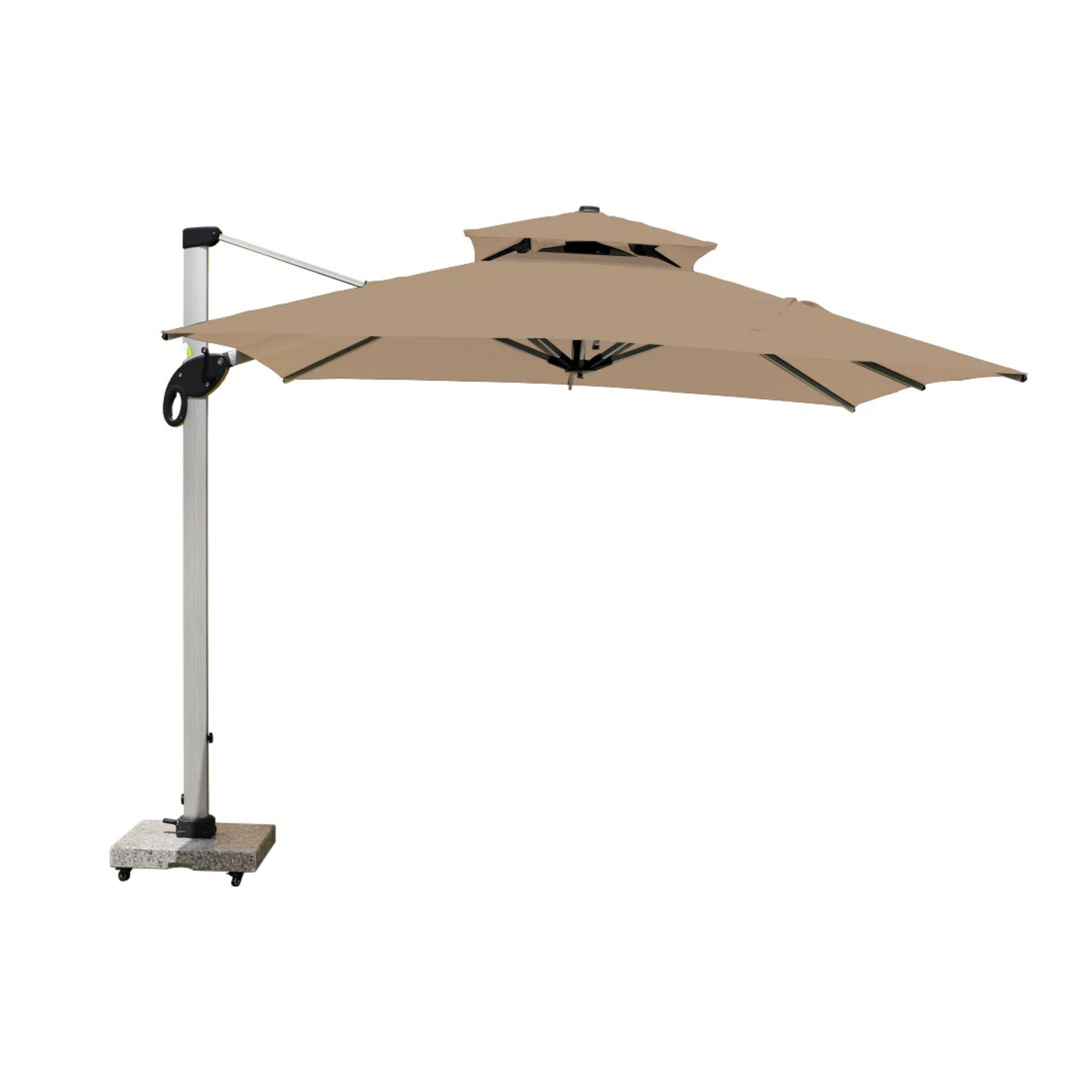 Outdoor 3x3m Cantilever Umbrella w/ 100kg Marble