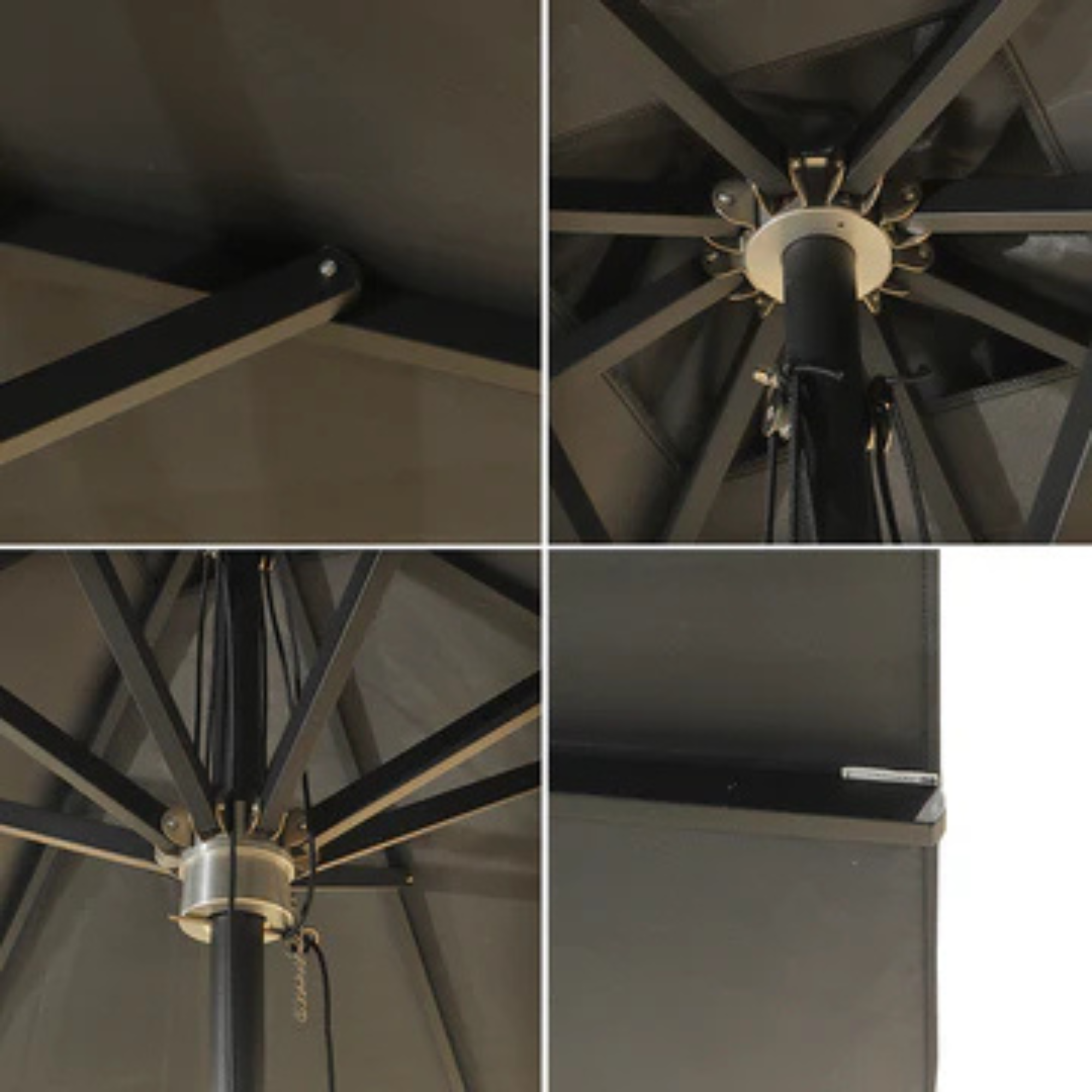 Gray Square Outdoor Umbrella without Base