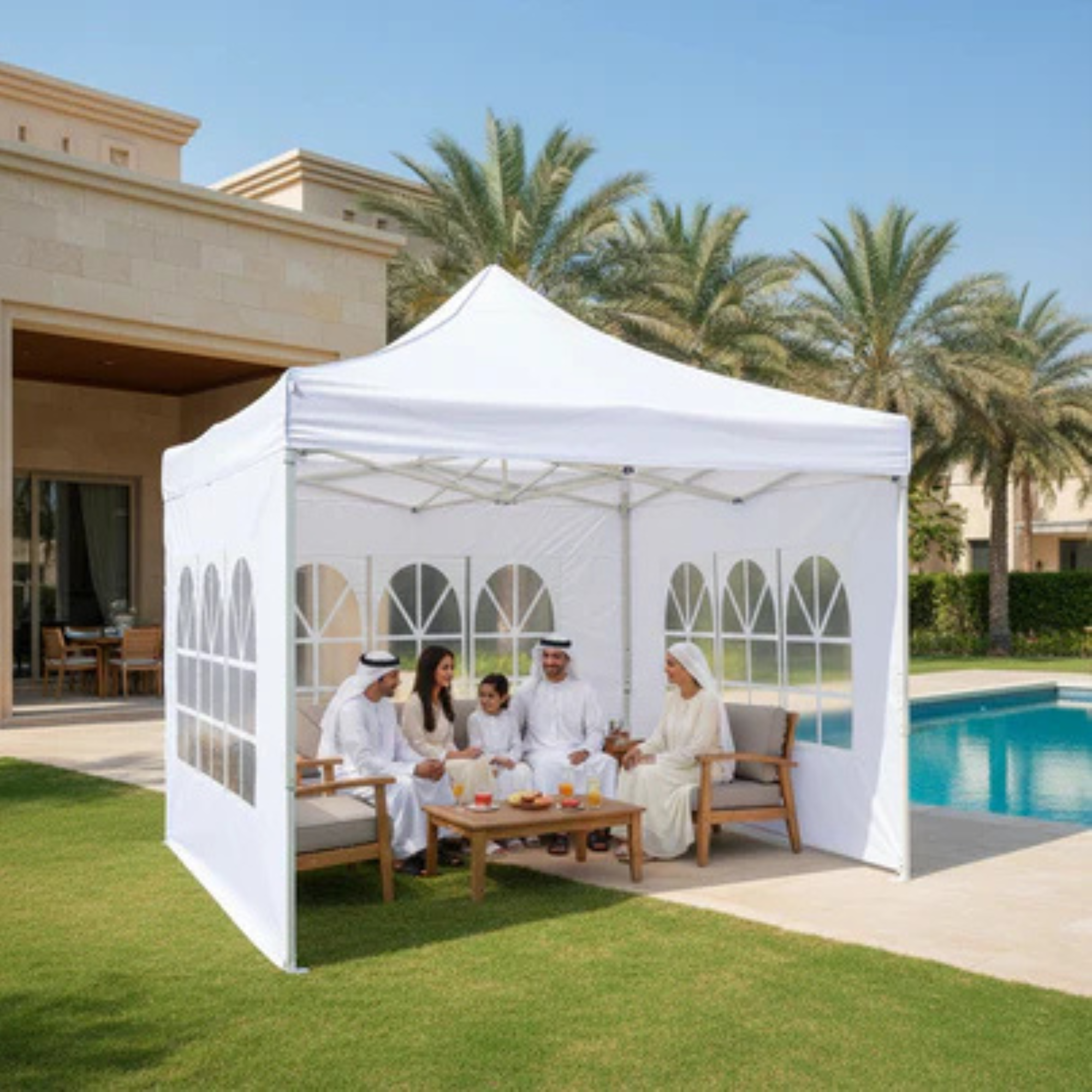 Outdoor Canopy Tent 3 Side Removable Wall Cover