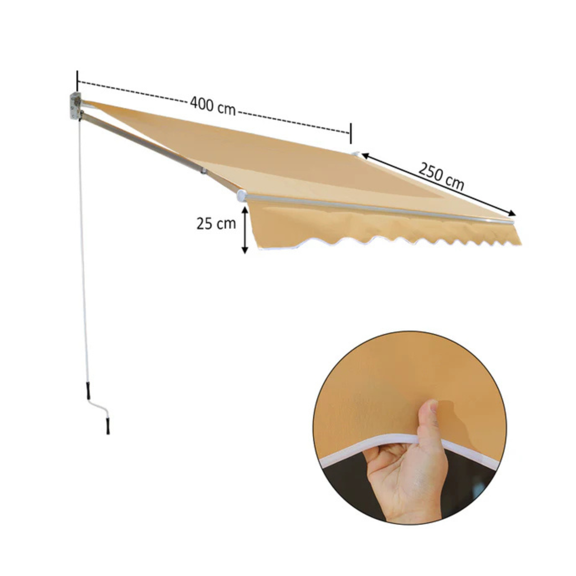 4x2.5m Khaki Outdoor Canopy Shelter with Installation