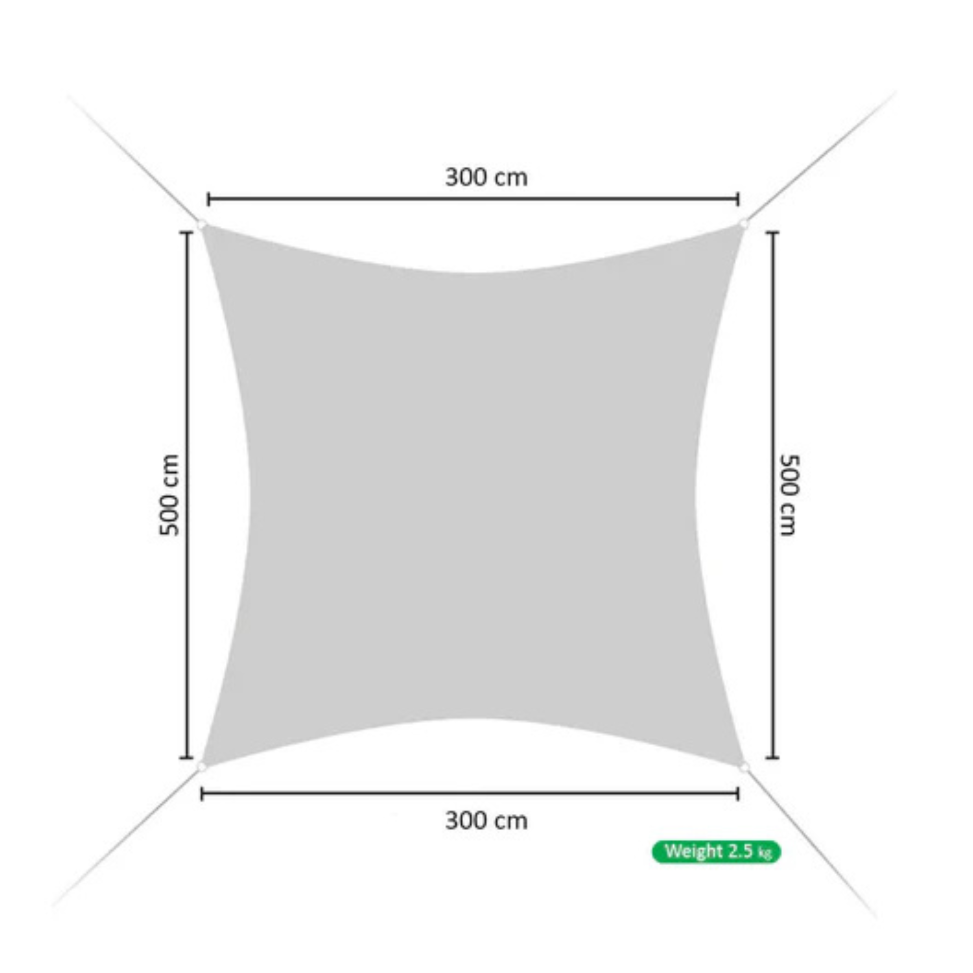 Outdoor Sun Shade Sail Awning 300x500cm