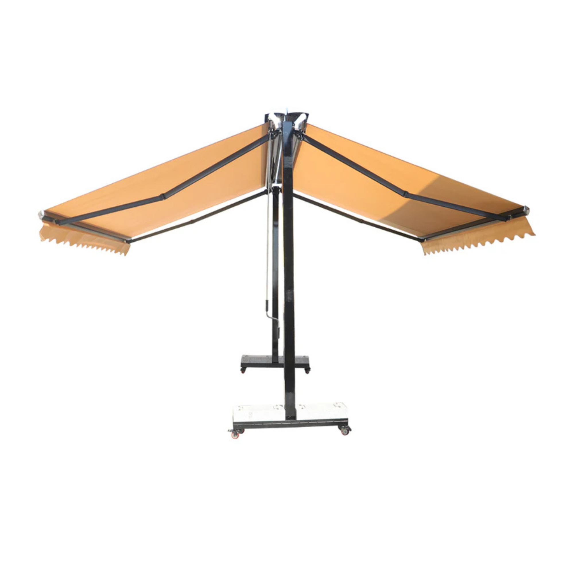 Double-Sided Freestanding Retractable Outdoor Sun Shade Awning