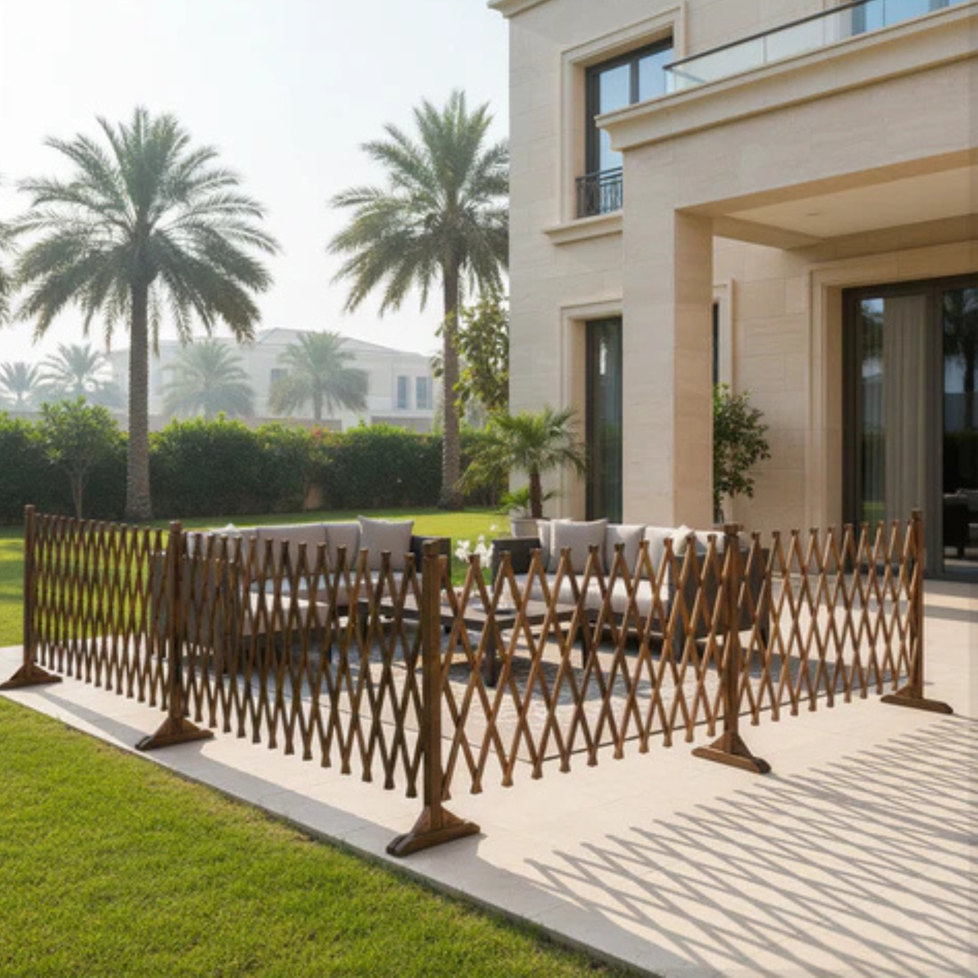 1 Piece Portable Wood Garden Fence 2Meters