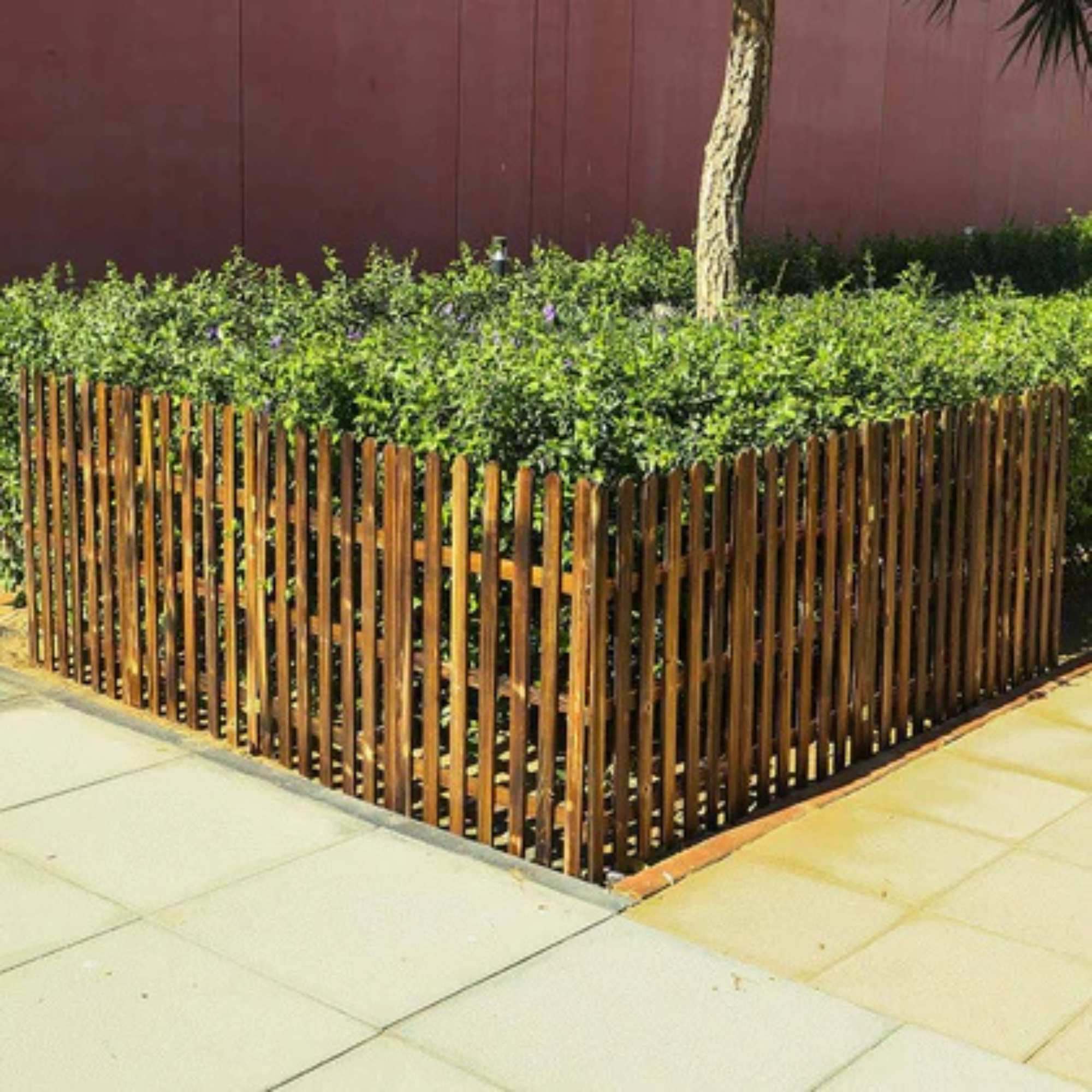 1 Piece Portable Wood Garden Fence 2Meters
