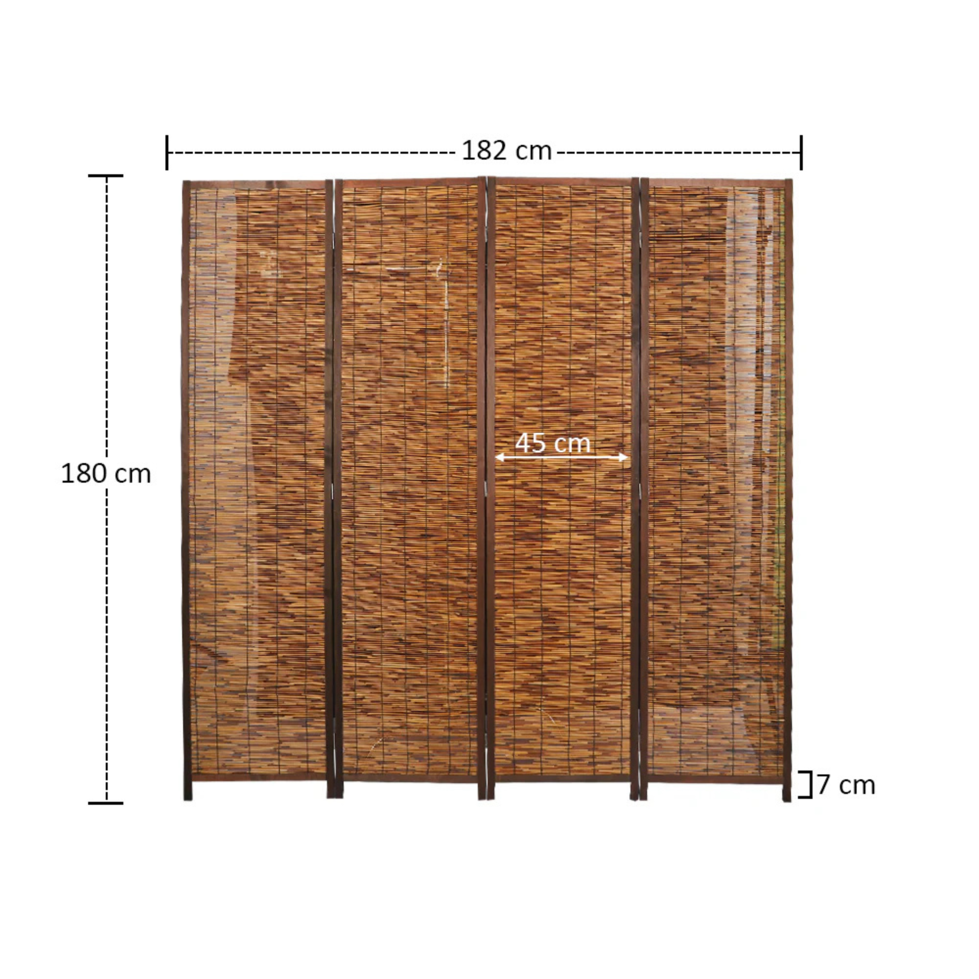 Four Panel Wooden Room Divider Screen