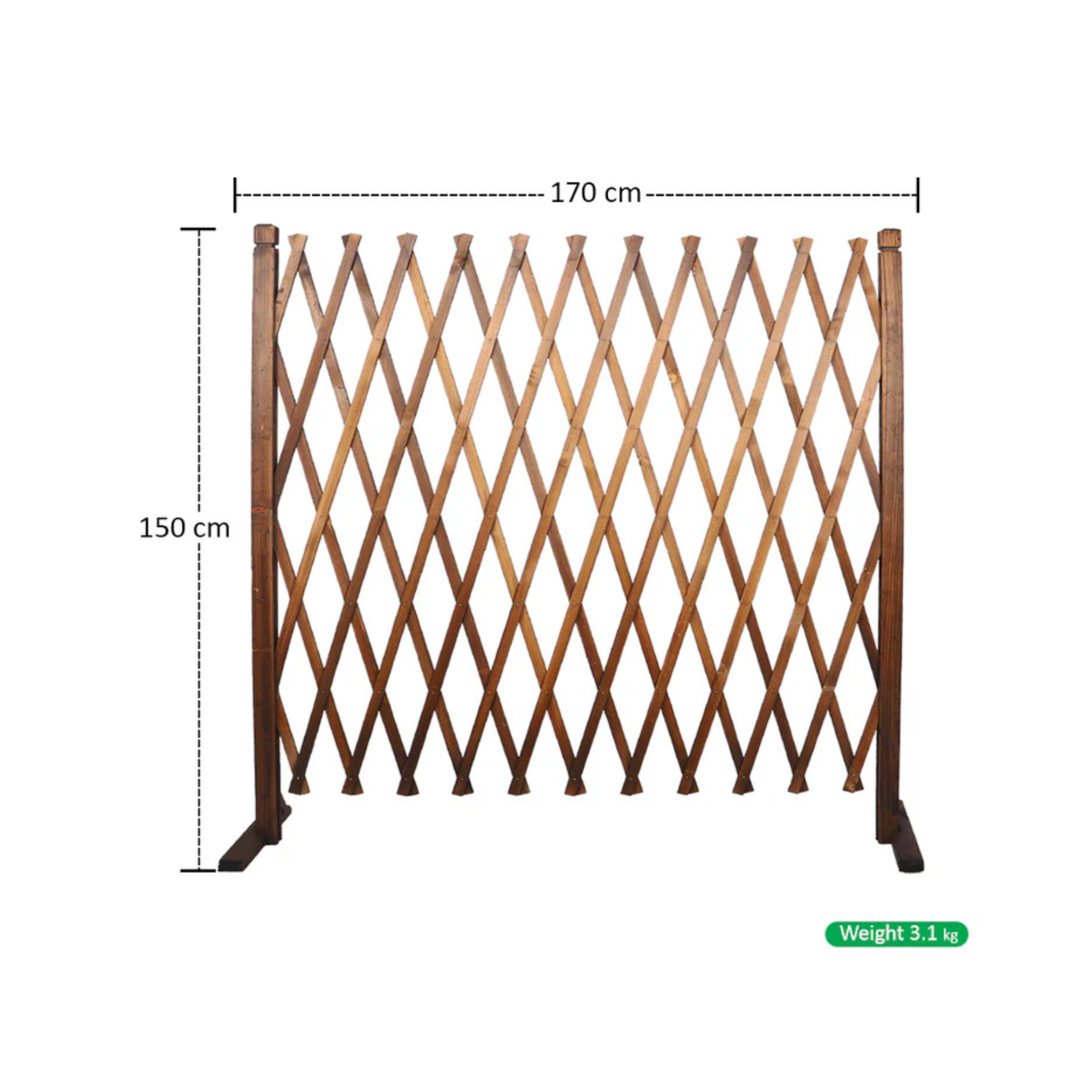 1pcs Extendable Wooden Grid Garden Fence (Fence Only)