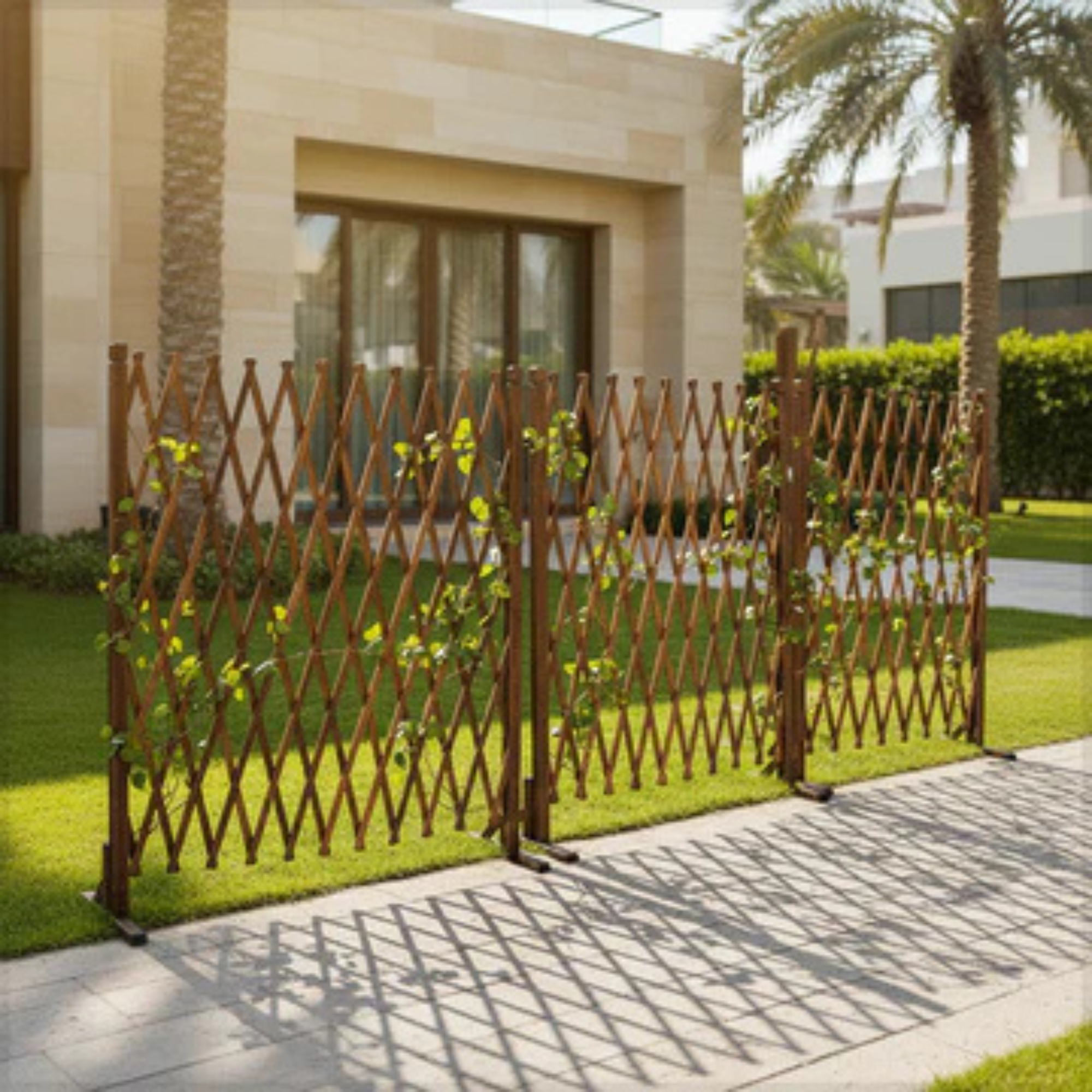 1pcs Extendable Wooden Grid Garden Fence (Fence Only)