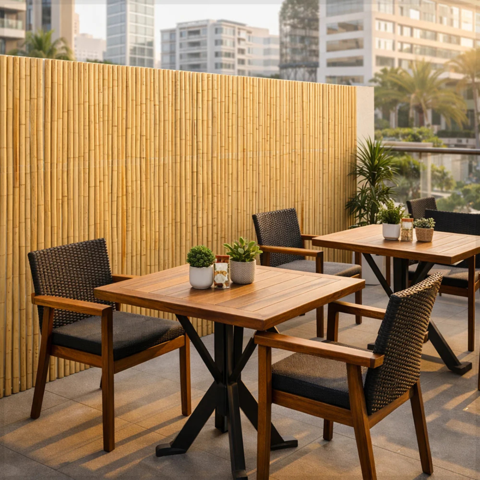 Natural Rolled Bamboo Privacy Fence