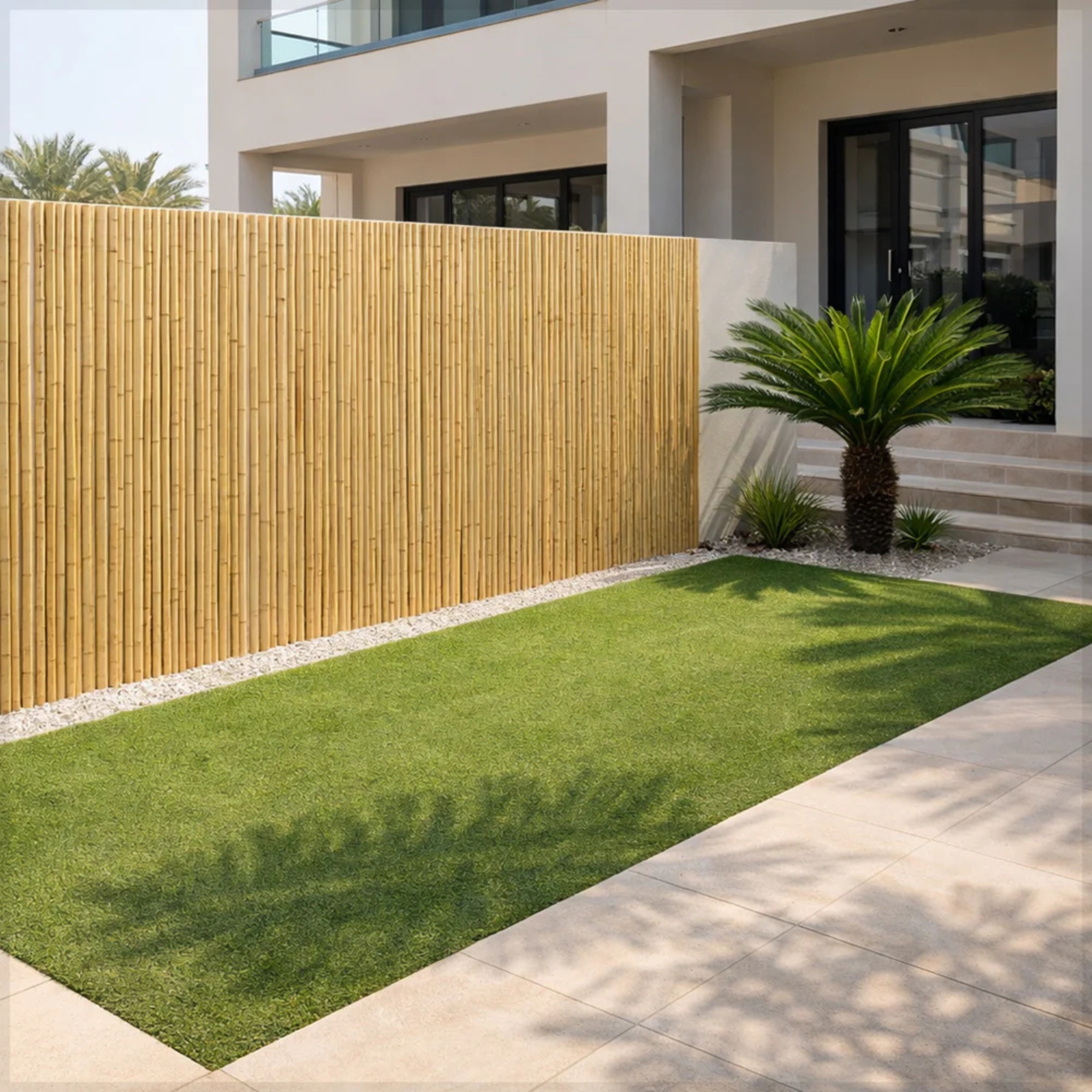Natural Rolled Bamboo Privacy Fence